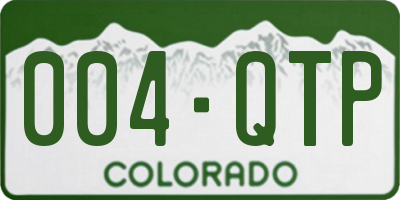 CO license plate 004QTP