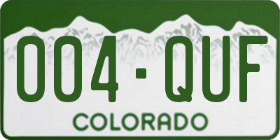 CO license plate 004QUF
