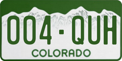 CO license plate 004QUH