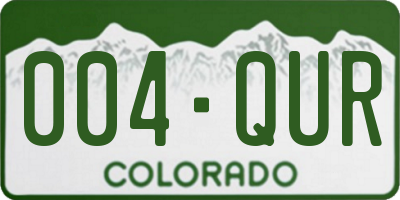 CO license plate 004QUR