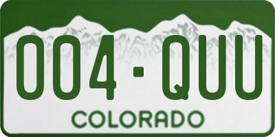 CO license plate 004QUU