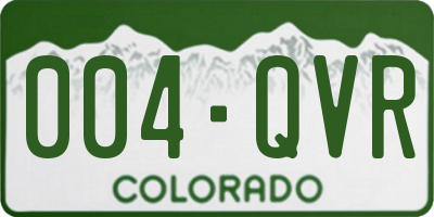 CO license plate 004QVR