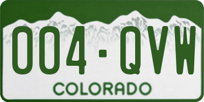 CO license plate 004QVW