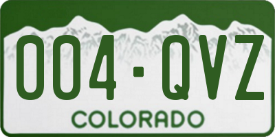 CO license plate 004QVZ
