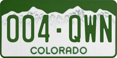 CO license plate 004QWN