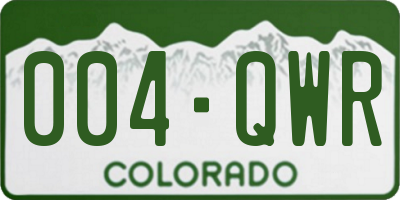 CO license plate 004QWR