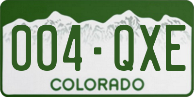 CO license plate 004QXE