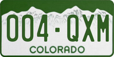 CO license plate 004QXM