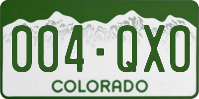 CO license plate 004QXO