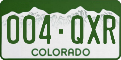 CO license plate 004QXR