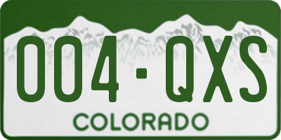 CO license plate 004QXS