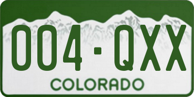 CO license plate 004QXX
