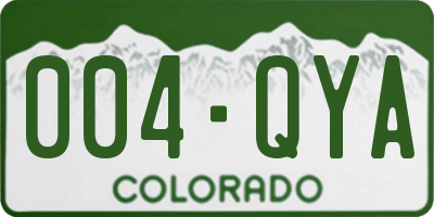 CO license plate 004QYA