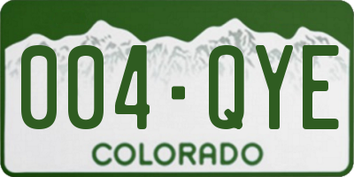 CO license plate 004QYE