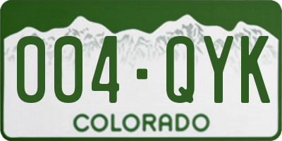 CO license plate 004QYK
