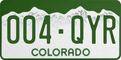 CO license plate 004QYR