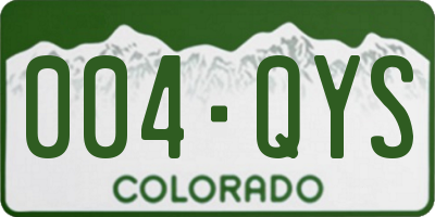 CO license plate 004QYS