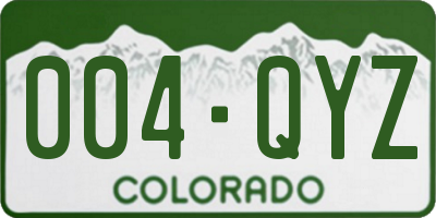 CO license plate 004QYZ