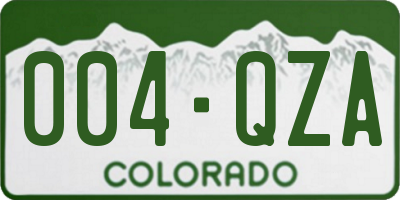 CO license plate 004QZA