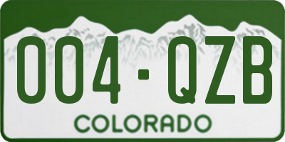 CO license plate 004QZB