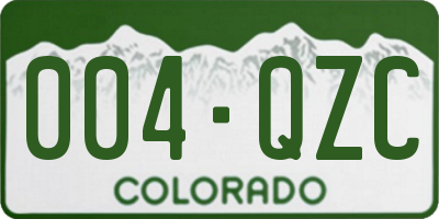 CO license plate 004QZC