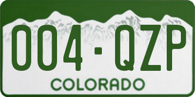 CO license plate 004QZP