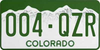 CO license plate 004QZR