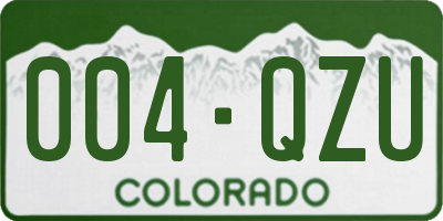 CO license plate 004QZU