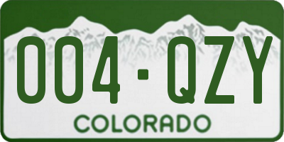 CO license plate 004QZY