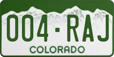 CO license plate 004RAJ