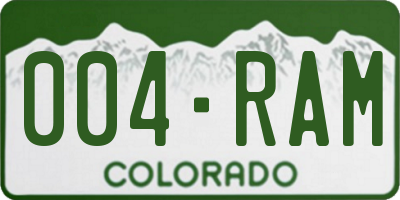 CO license plate 004RAM