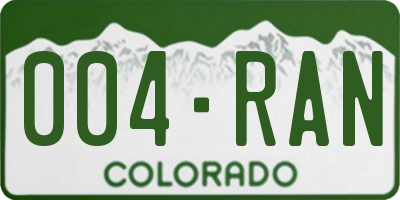 CO license plate 004RAN