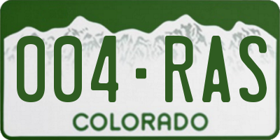 CO license plate 004RAS