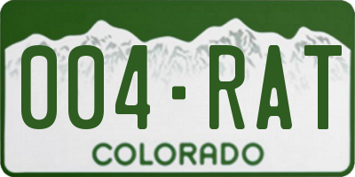 CO license plate 004RAT