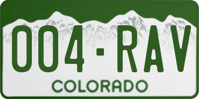 CO license plate 004RAV