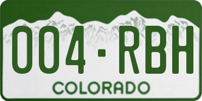 CO license plate 004RBH