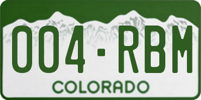 CO license plate 004RBM