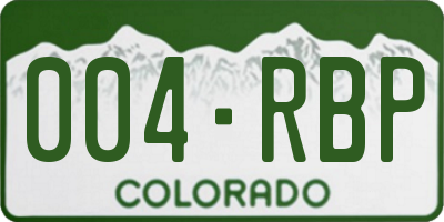 CO license plate 004RBP