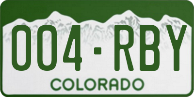 CO license plate 004RBY