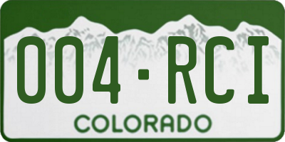 CO license plate 004RCI