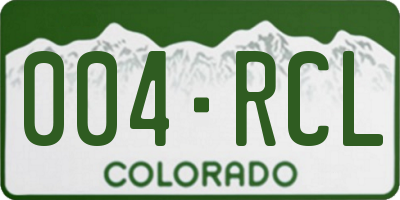 CO license plate 004RCL