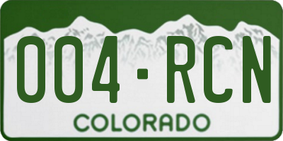 CO license plate 004RCN