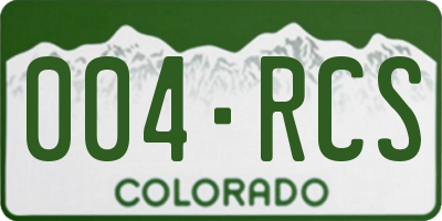 CO license plate 004RCS