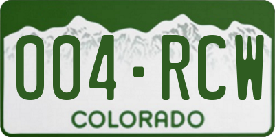 CO license plate 004RCW