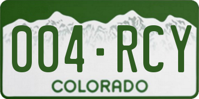 CO license plate 004RCY