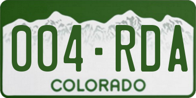 CO license plate 004RDA