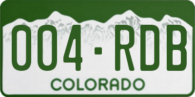 CO license plate 004RDB
