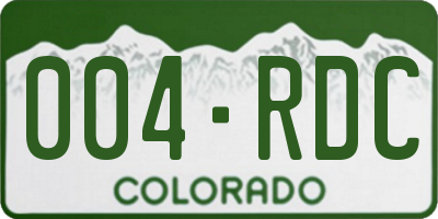 CO license plate 004RDC