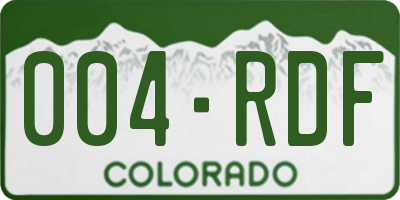 CO license plate 004RDF