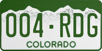 CO license plate 004RDG